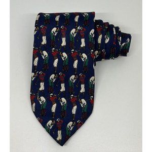 Vintage Van Heusen 417 Mens Necktie 100% Silk  Golf Theme, Golfers Made In USA